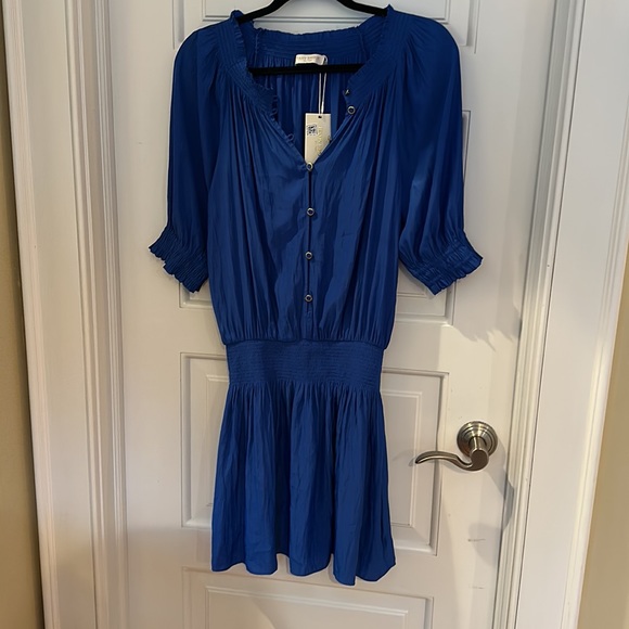 Ramy Brook Ladies Royal Blue "Pierre" Smocked Waist Mini Dress, Size Small, NWT! - Picture 3 of 8